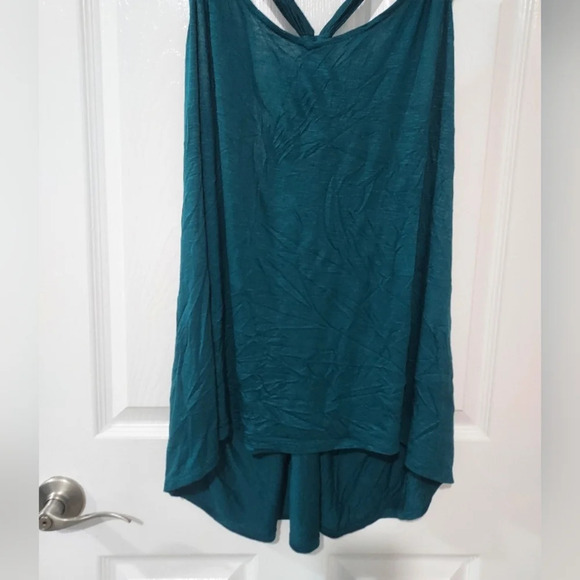 NWT Maurices Dark Teal Blue/Green Knot Racerback Tank Top in Size 2X - Picture 5 of 9